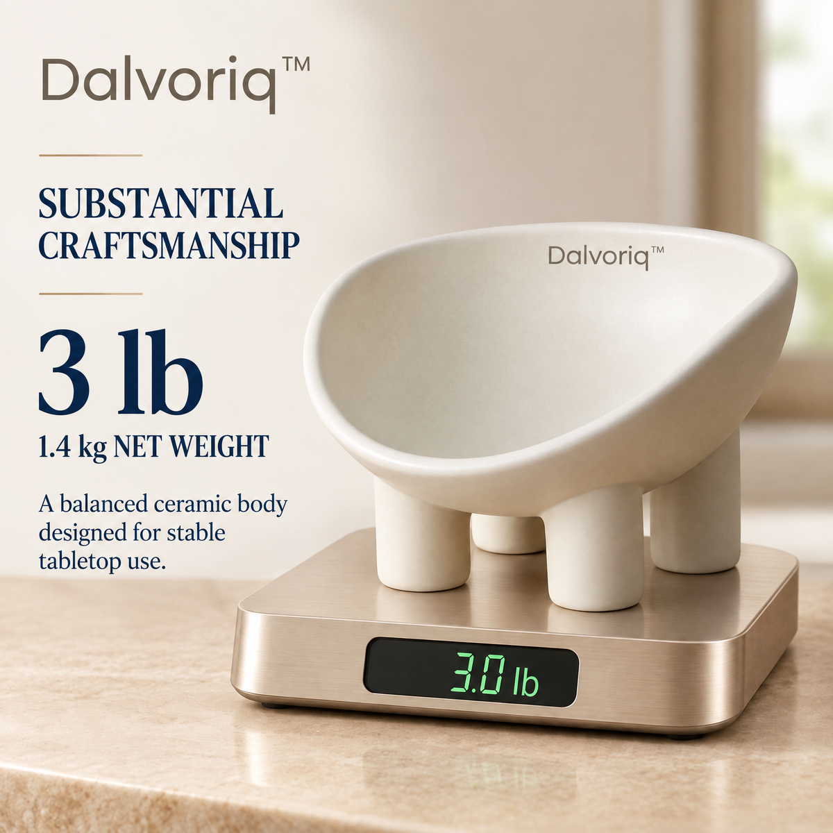 Dalvoriq™ Sculptural Ceramic Accent Vessel – Organic Modern Decorative Home Piece