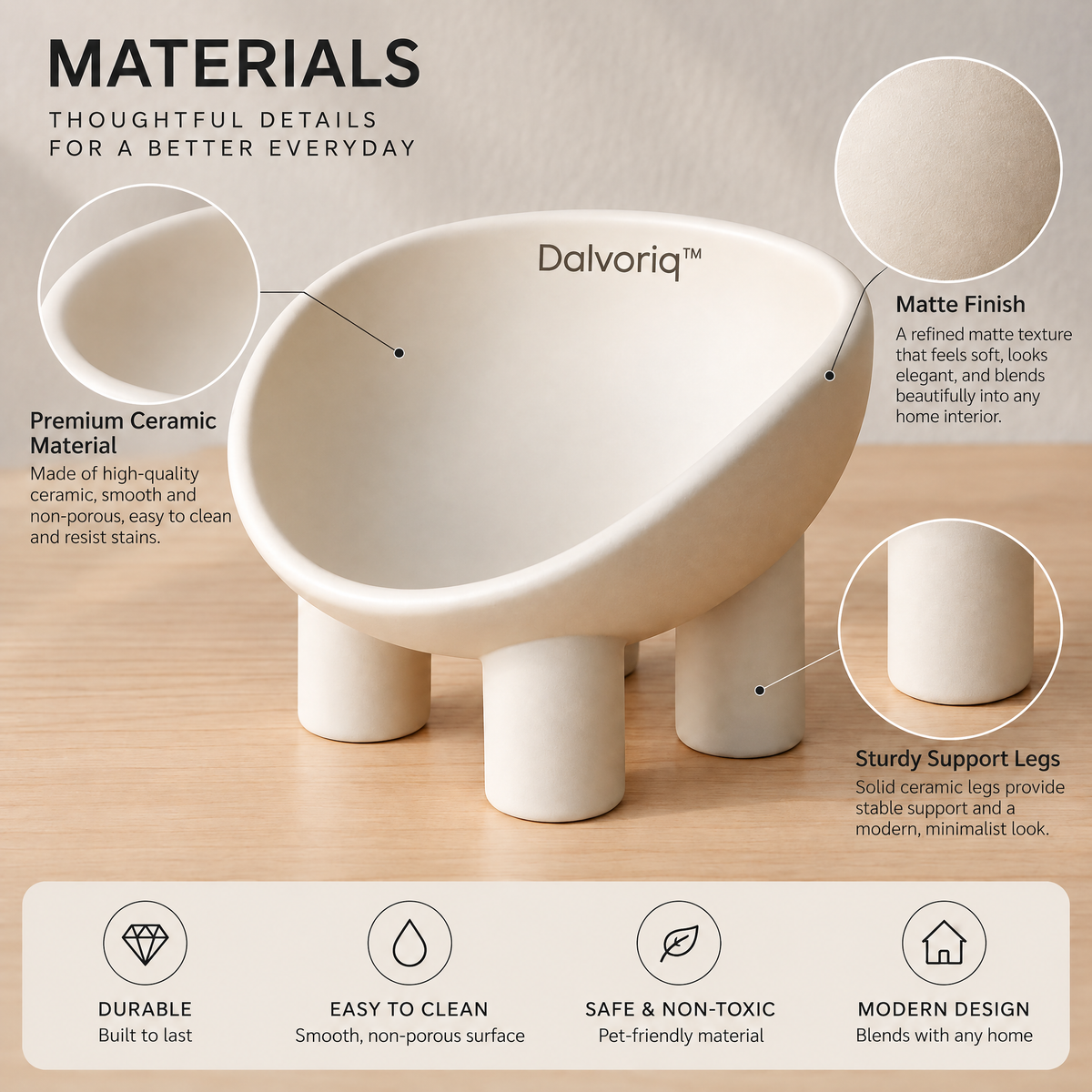 Dalvoriq™ Sculptural Ceramic Accent Vessel – Organic Modern Decorative Home Piece