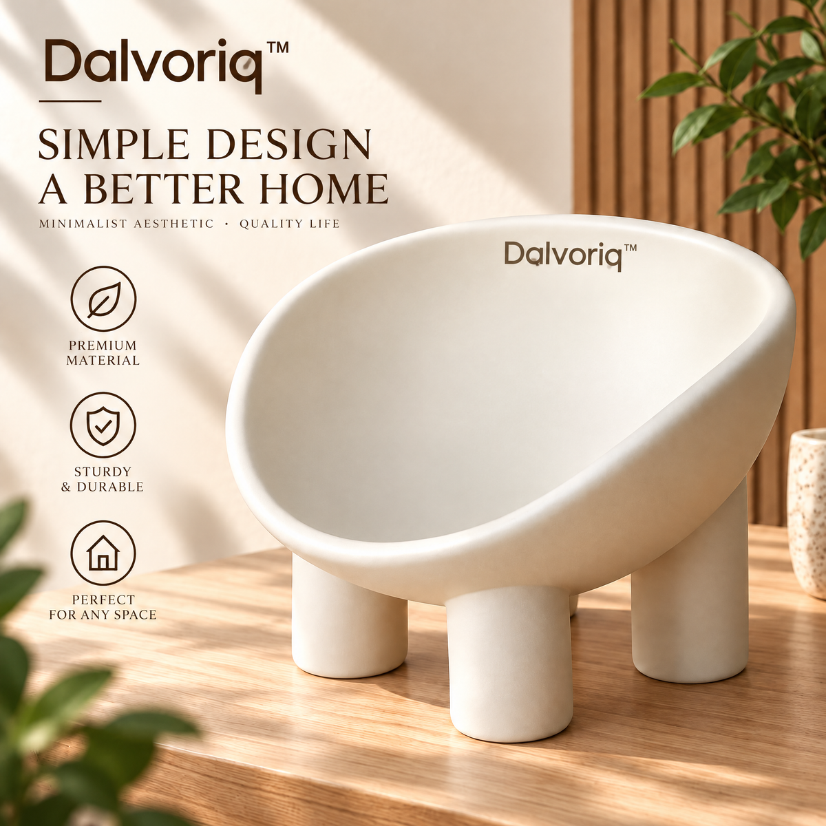 Dalvoriq™ Sculptural Ceramic Accent Vessel – Organic Modern Decorative Home Piece