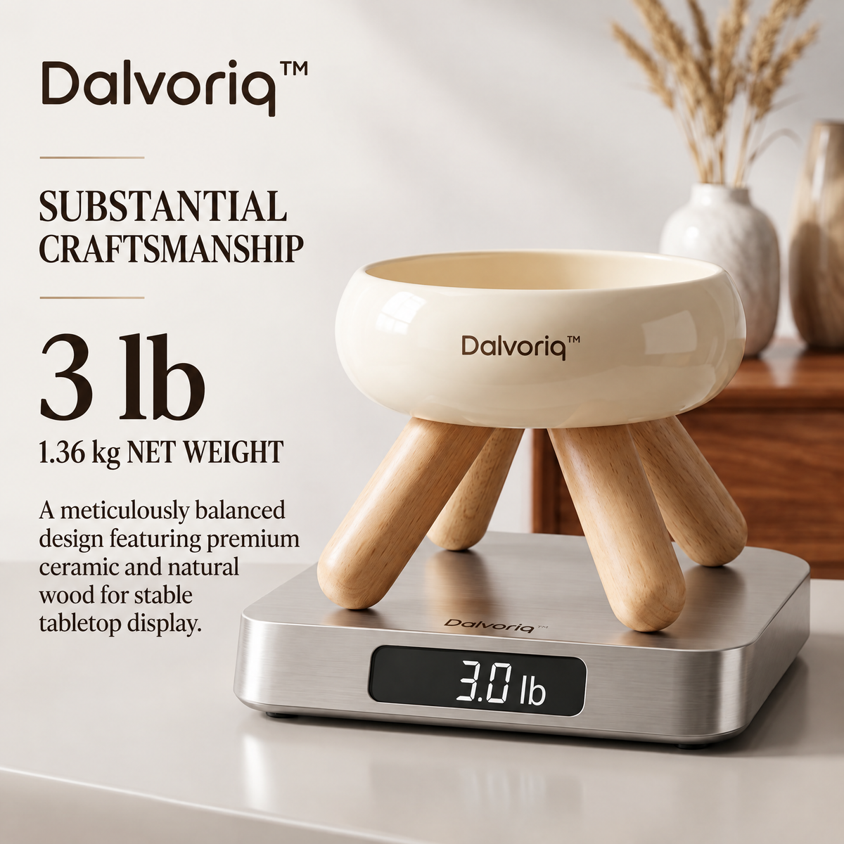 Dalvoriq™ Sculptural Ceramic Decorative Vessel – Organic Modern Home Accent